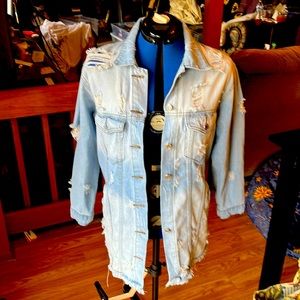 Nylon Apparel Embroidered Quote Denim Jacket